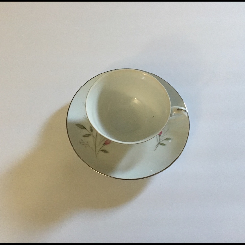 Footed Cup & Saucer Set Sterling Rose